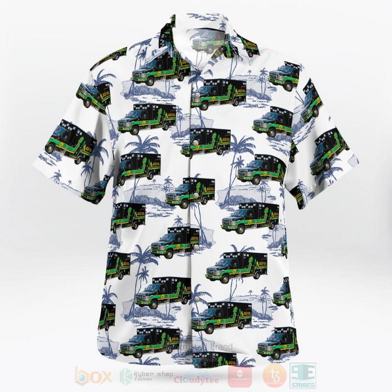 BEST North Collins, Erie County, New York, North Collins Emergency Squad 2013 Ford E-450-Marque 3D Aloha Shirt word2