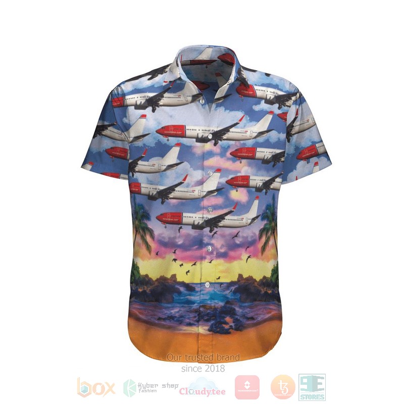 BEST Norway Norwegian Air Shuttle NAS Boeing 737-8JP 3D Aloha Shirt 6 Norway Norwegian Air Shuttle NAS Boeing 737 8JP Hawaiian Shirt