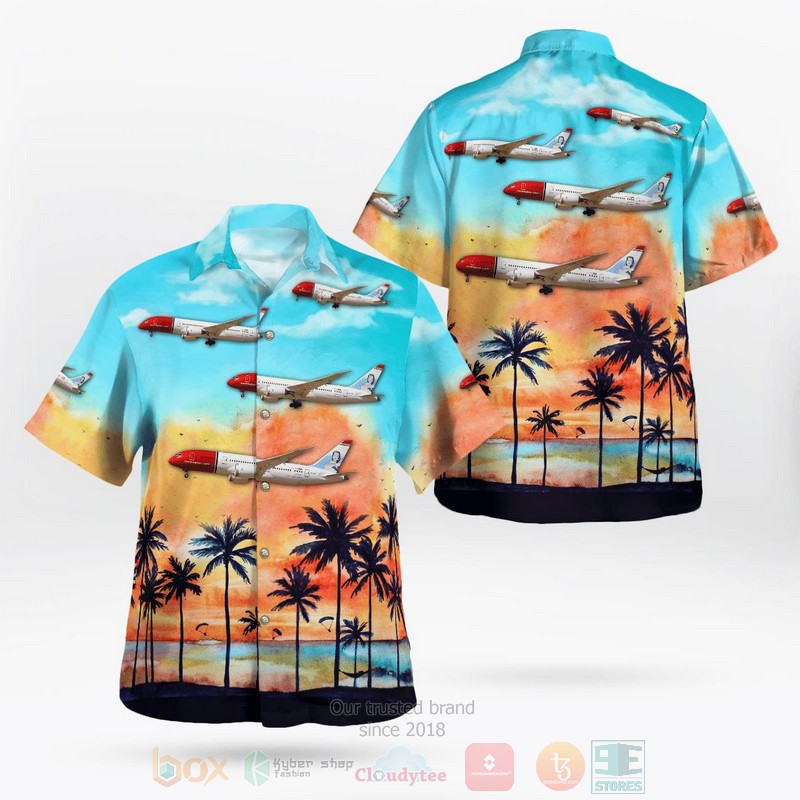 BEST Norwegian Airlines Boeing 787-8 Dreamliner 3D Aloha Shirt word3