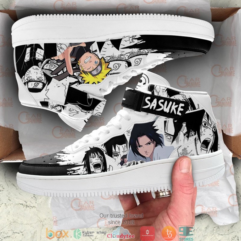 Nrt Uzumaki and Sasuke Anime Mix Manga High Air Force Shoes 4 Nrt Uzumaki and Sasuke Anime Mix Manga High Air Force Shoes 1 2 3