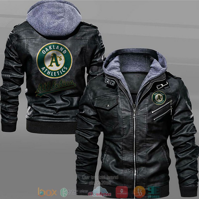 Oakland Athletics Black Brown Leather Jacket