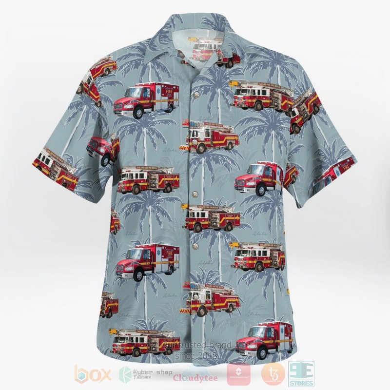 BEST Oakland Park, Broward County, Florida, Oakland Park Fire Department 3D Aloha Shirt word1