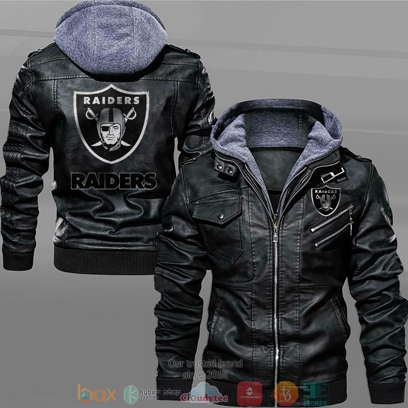 Oakland Raiders Black Brown Leather Jacket