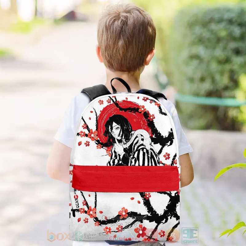 BEST Obanai Iguro Kimetsu White Anime 3D Print Backpack 3 Obanai Iguro Kimetsu White Anime Backpack 1 2