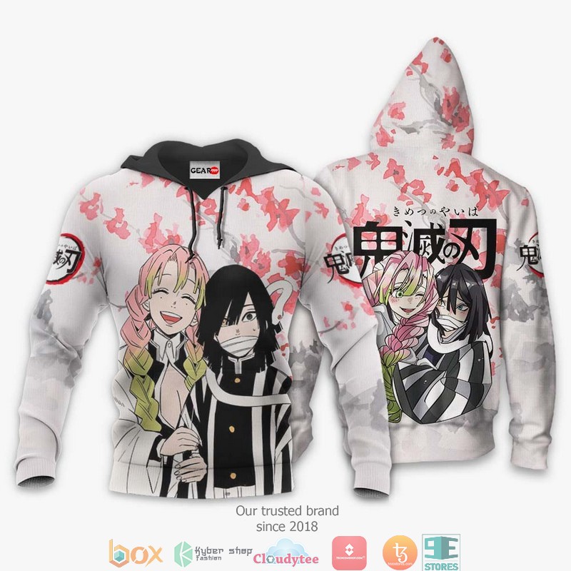 Obanai and Mitsuri Kimetsu Anime Merch Valentines 3D Shirt Bomber jacket 1 2