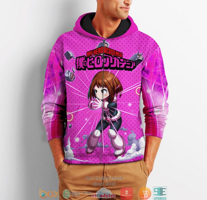 Ochako Uraraka My Hero Academia Anime 3D Hoodie, Zip Hoodie 2 Ochako Uraraka My Hero Academia Anime 3D Shirt Bomber jacket 1