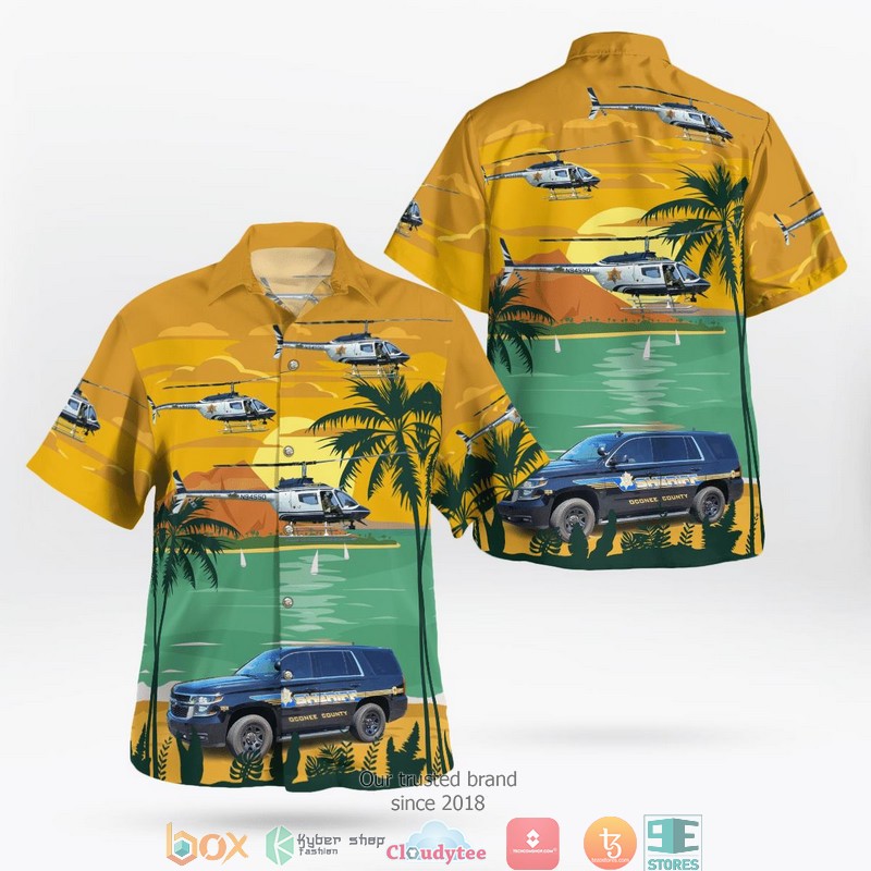 Oconee County Sheriffs Office Bell 206 Jet Ranger 3D Hawaii Shirt