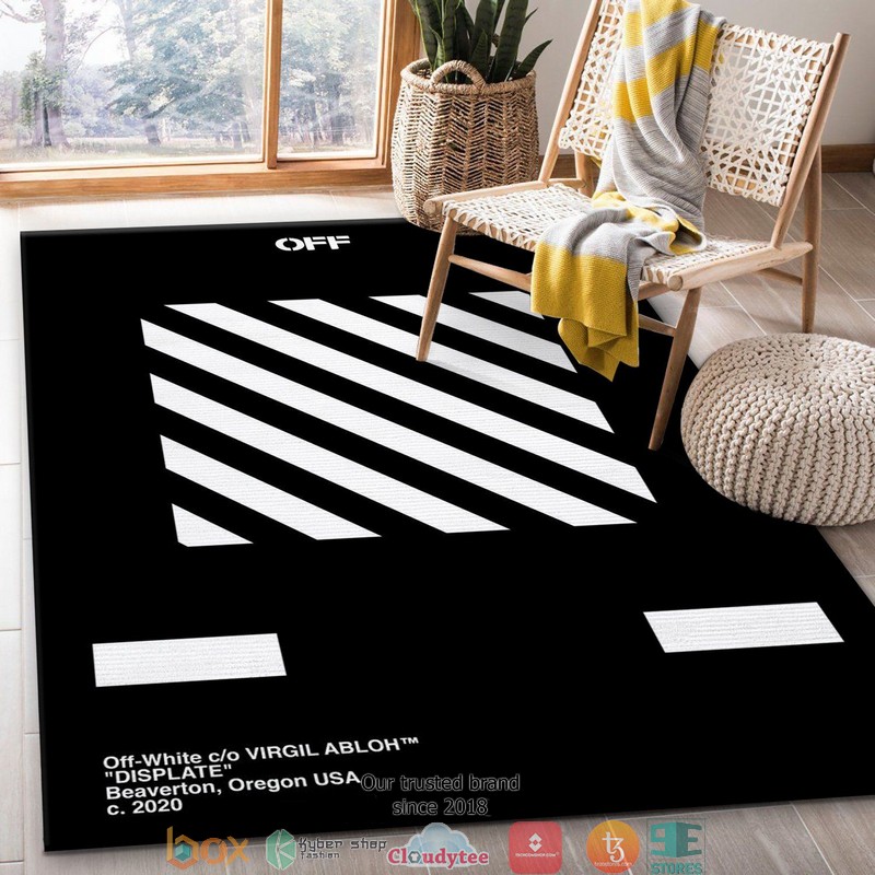 Off White Displate Stripes Area Fashion Brand Rug Carpet