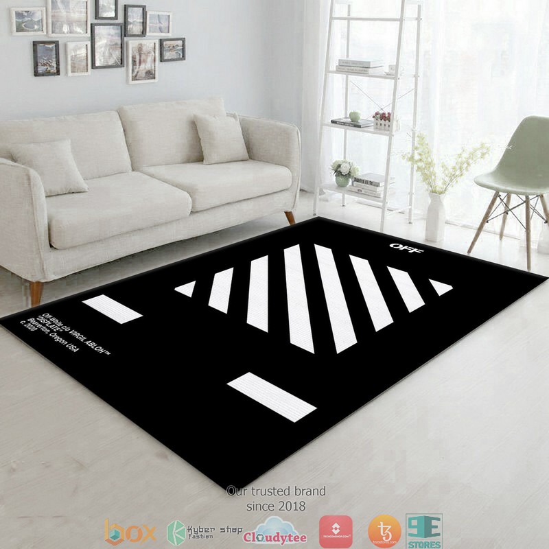 Off White Displate Stripes Area Fashion Brand Rug Carpet 2 Off White Displate Stripes Area Fashion Brand Rug Carpet 1
