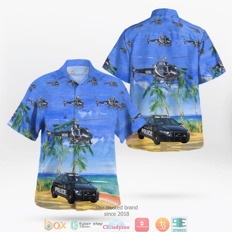 Oklahoma City Police Department Car And AS350 B3e Helicopter Hawaii 3D Shirt
