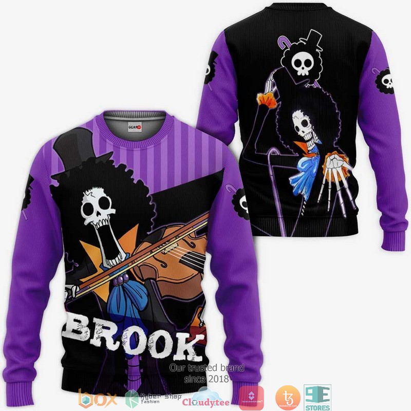 One Piece Brook One Piece Anime 3D Shirt, Bomber jacket 2 One Piece Brook One Piece Anime 3D Shirt Bomber jacket 1