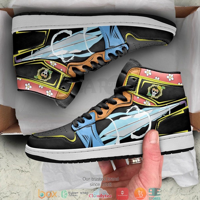 One Piece Brook Sword Anime Air Jordan High Top Shoes 1 2 3