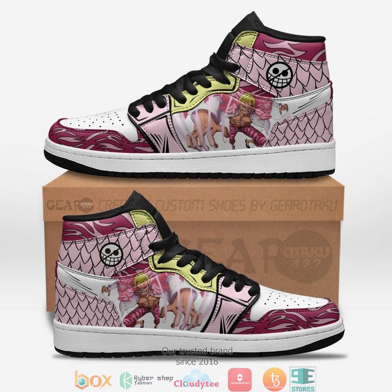 One Piece Doflamingo Anime Air Jordan High Top Shoes