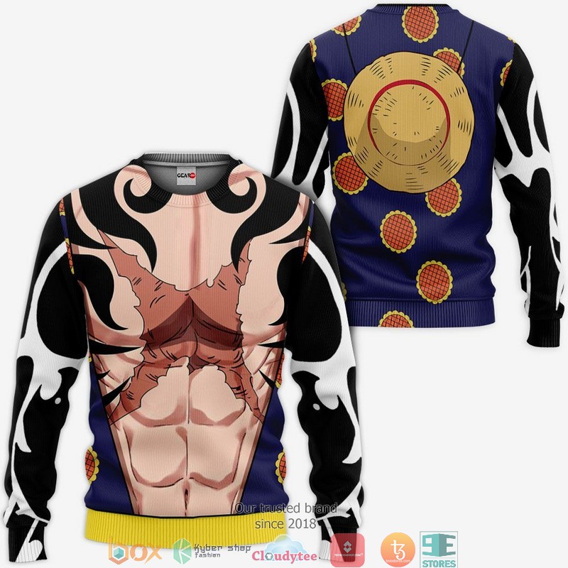 One Piece Luffy Gear 4 Anime 3D Shirt, Bomber jacket 2 One Piece Luffy Gear 4 Anime 3D Shirt Bomber jacket 1
