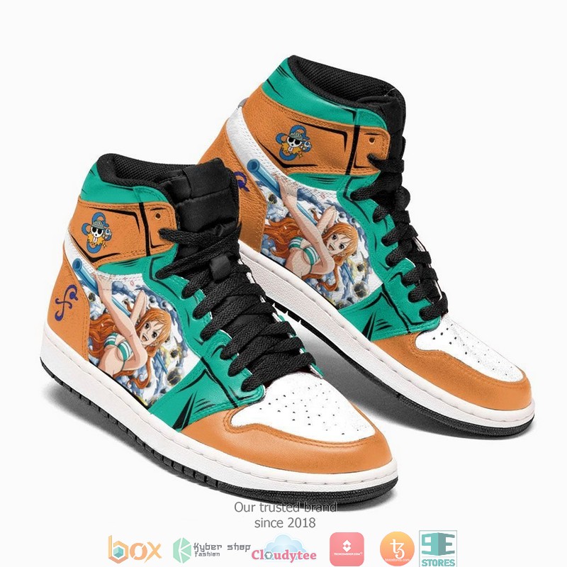 One Piece Nami Anime Air Jordan High Top Shoes 1