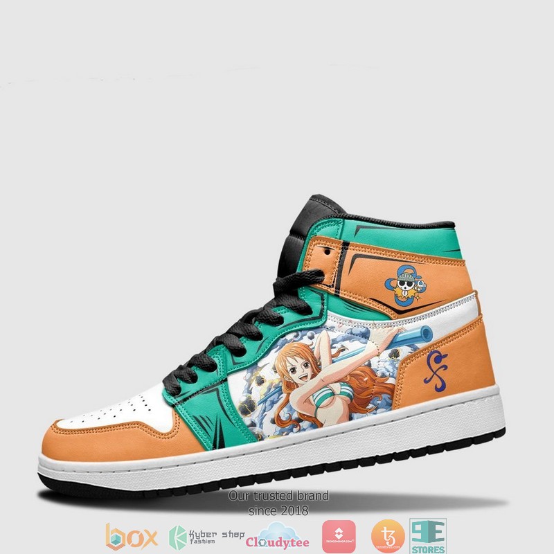 One Piece Nami Anime Air Jordan High Top Shoes 3 One Piece Nami Anime Air Jordan High Top Shoes 1 2