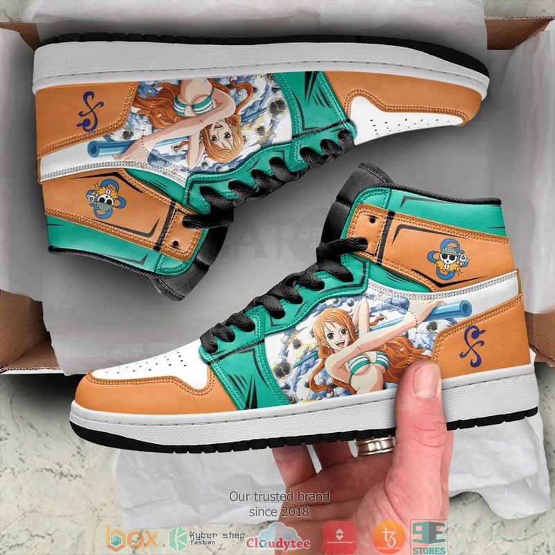 One Piece Nami Anime Air Jordan High Top Shoes 4 One Piece Nami Anime Air Jordan High Top Shoes 1 2 3