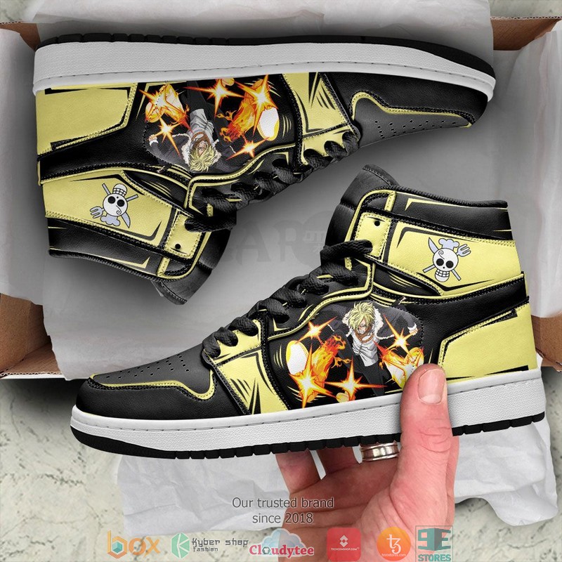 One Piece Sanji Diable Jambe Anime Air Jordan High Top Shoes 1 2 3