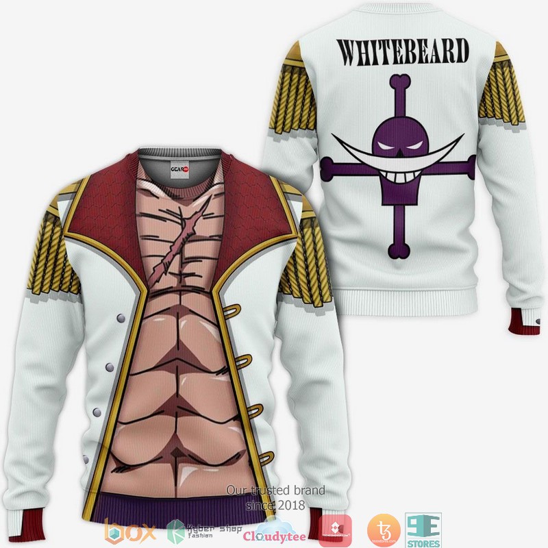 One Piece Whitebeard Anime 3D Shirt, Bomber jacket 2 One Piece Whitebeard Anime 3D Shirt Bomber jacket 1