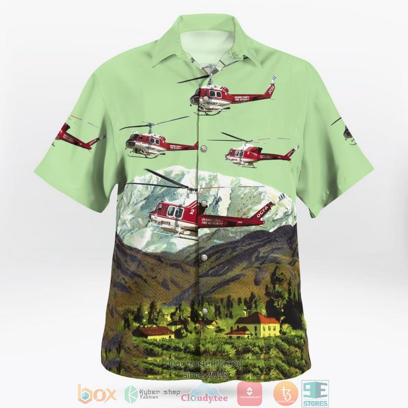 NEW Orange County Fire Authority Bell UH-1H Helicopter N541FA Hawaii Shirt word1