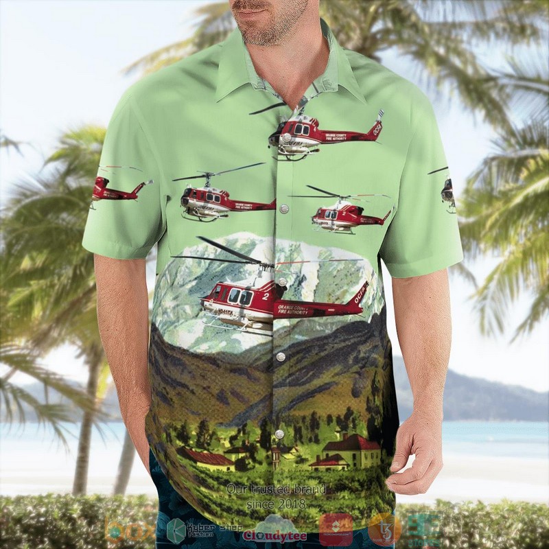 NEW Orange County Fire Authority Bell UH-1H Helicopter N541FA Hawaii Shirt word1