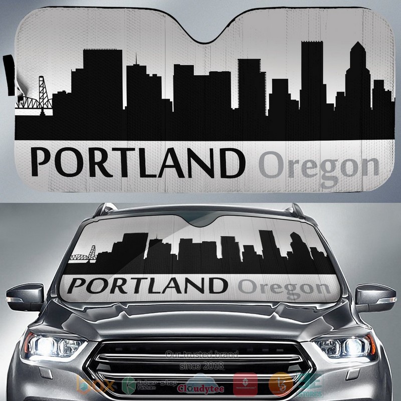 Oregon Portland Skyline Car Sunshade