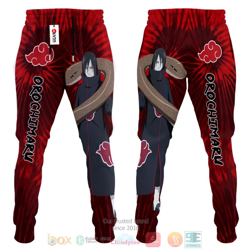 Orochimaru Anime Akatsuki Tie Dye Style Jogger longpants 1