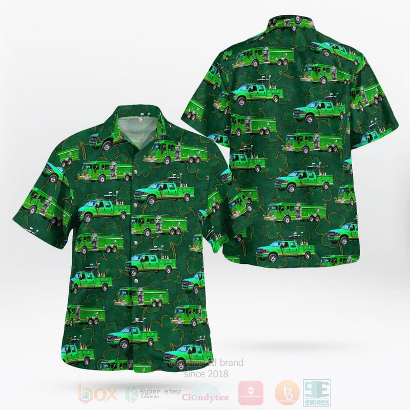 BEST Oxford Township, Pennsylvania, Irishtown Fire Company, St Patrick's Day 3D Aloha Shirt word1