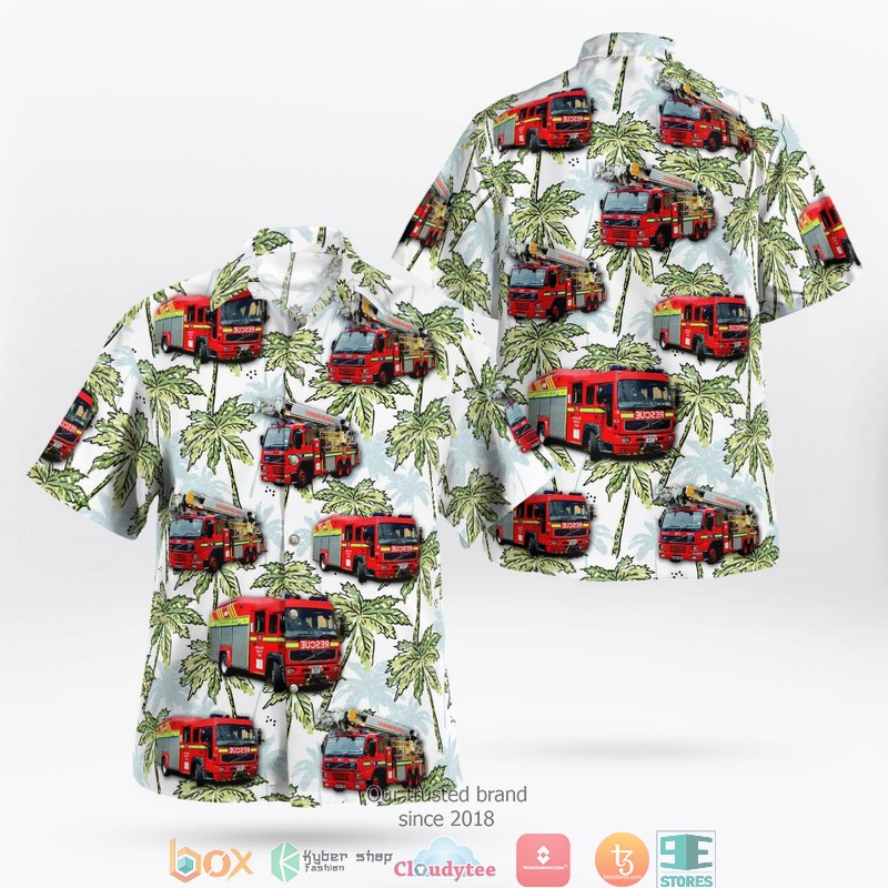 NEW Oxfordshire England Oxfordshire Fire and Rescue Service Hawaii Shirt word1