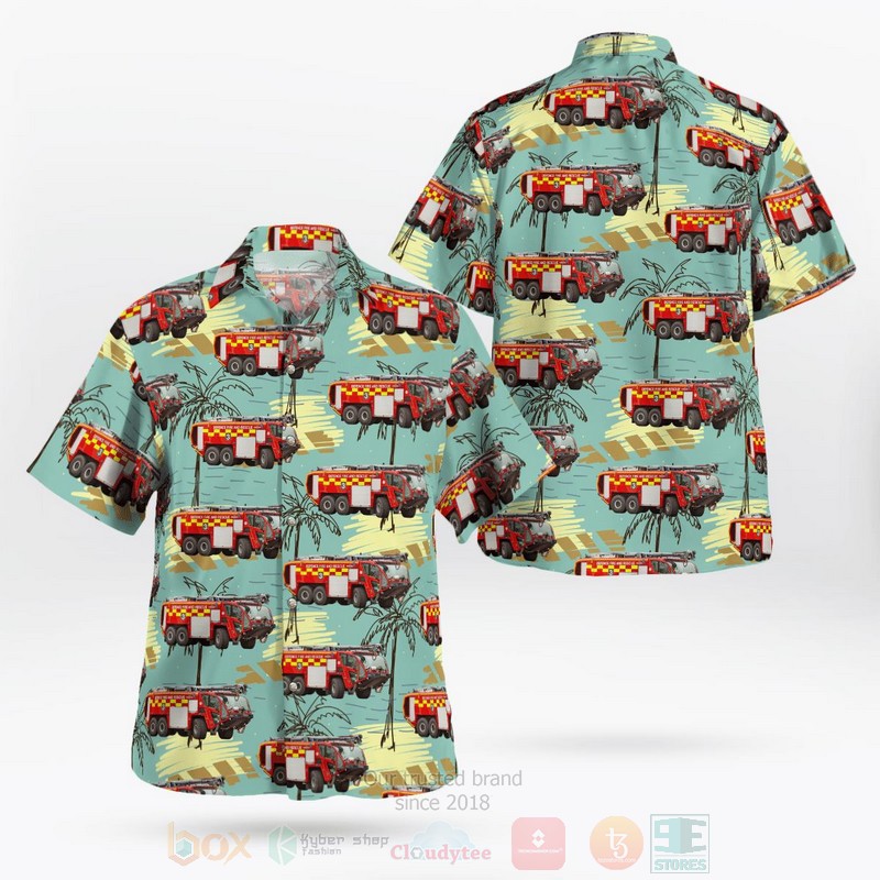 BEST Oxfordshire, United Kingdom, RAF Brize Norton Fire Dept 3D Aloha Shirt word2