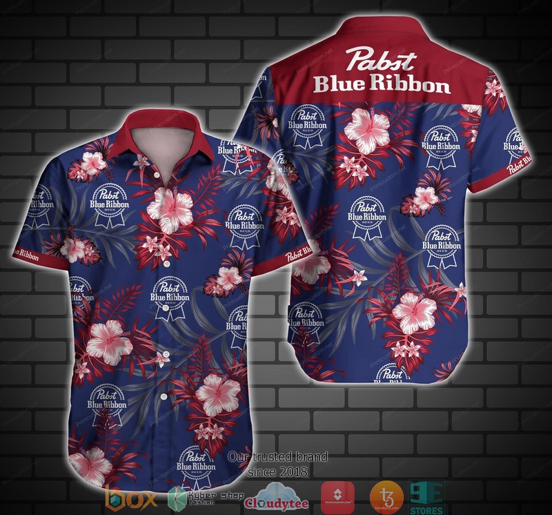 Pabst Blue Ribbon II Short Sleeve Hawaiian Shirt 3 Pabst Blue Ribbon II Short Sleeve Hawaiian Shirt