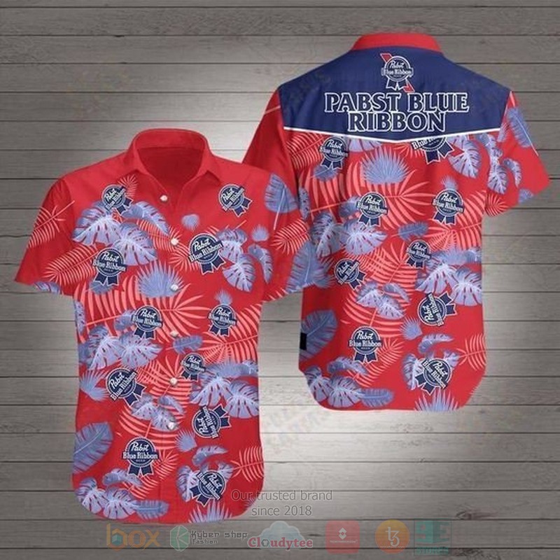 Pabst Blue Ribbon Short Sleeve Hawaiian Shirt