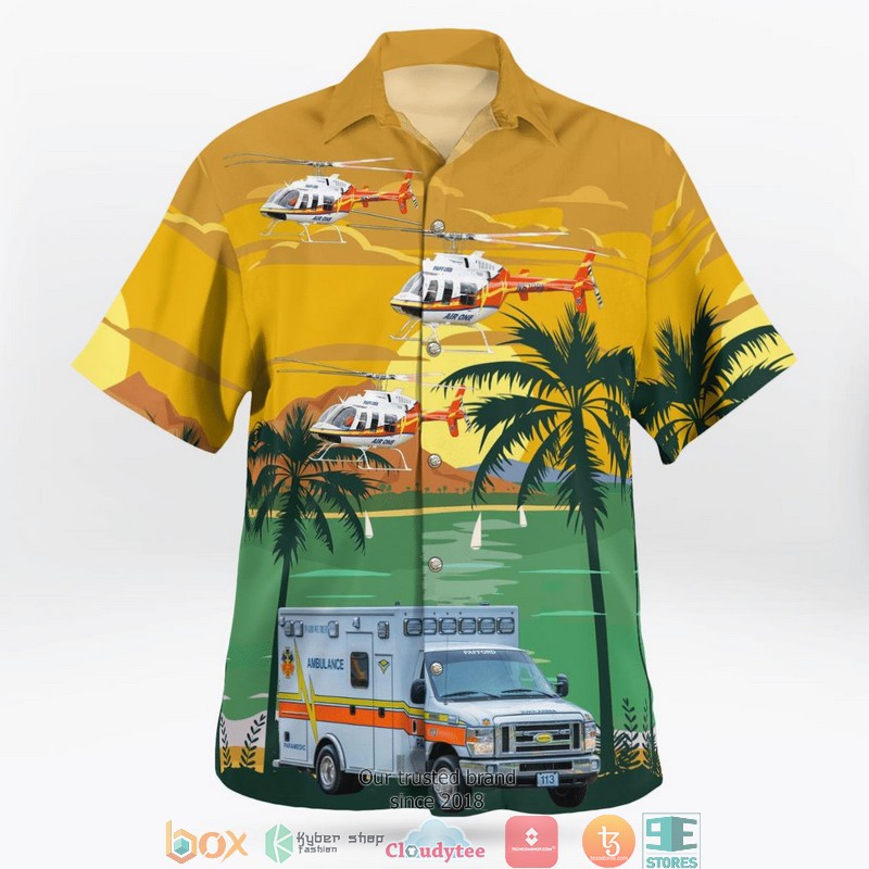 Pafford Emergency Medical Services Bell JetRanger N610PA & Ambulance 3D Hawaii Shirt 2 Pafford Emergency Medical Services Bell JetRanger N610PA Ambulance 3D Hawaii Shirt 1