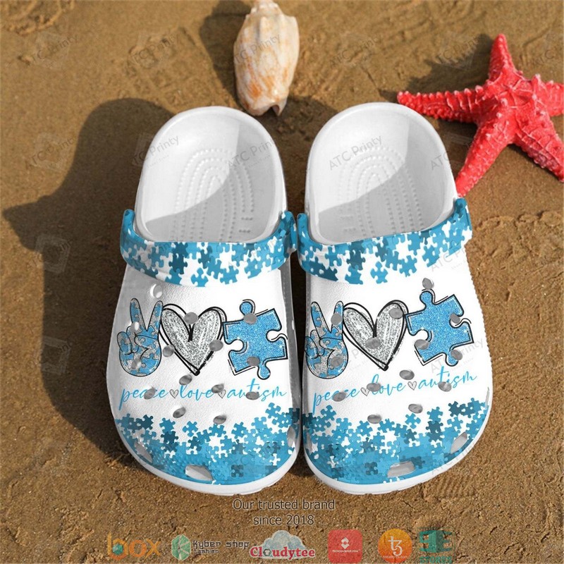Peach Love Autism Crocband Clogs