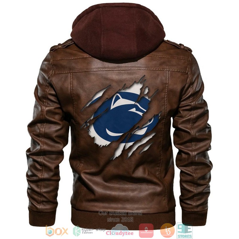 Penn State Nittany Lions NCAA Brown Leather Jacket 4 Penn State Nittany Lions NCAA Brown Leather Jacket