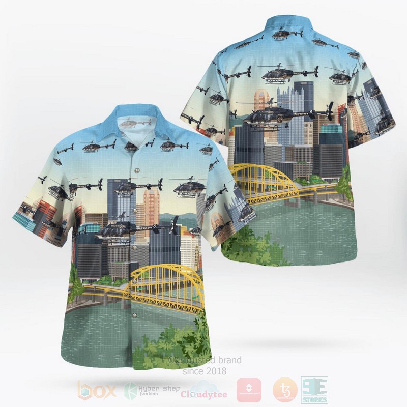 Pennsylvania State Police Bell 407GX Hawaiian Shirt