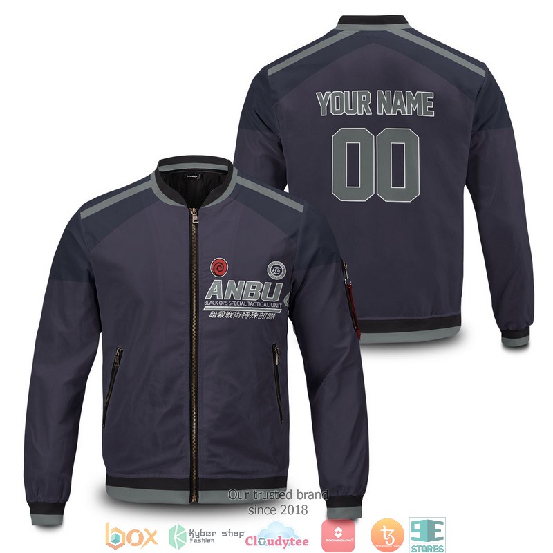 Personalized Dark Unit Bomber Jacket word1