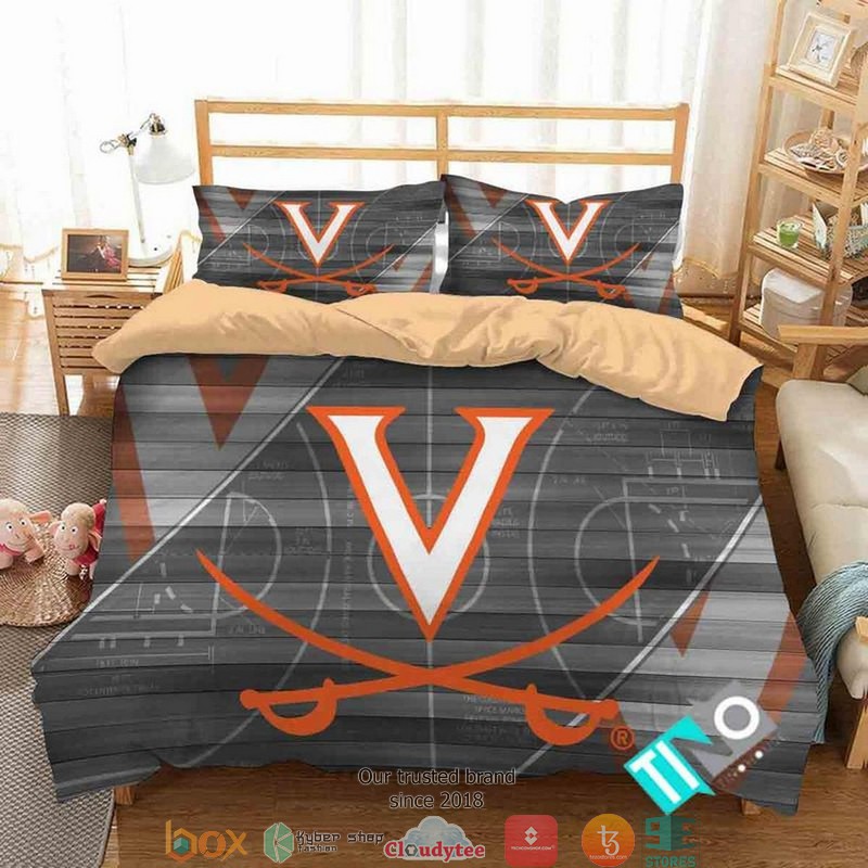 Personalized NCAA Virginia Cavaliers 2 Logo Duvet Cover Bedroom Set
