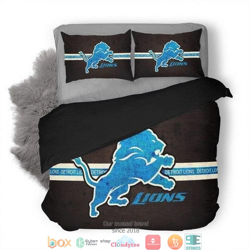 Personalized NFL Detroit Lions Duvet Cover Bedroom Set