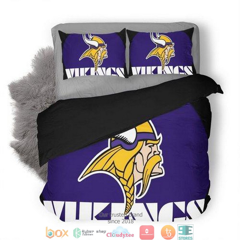 Personalized NFL Minnesota Vikings Duvet Cover Bedroom Set