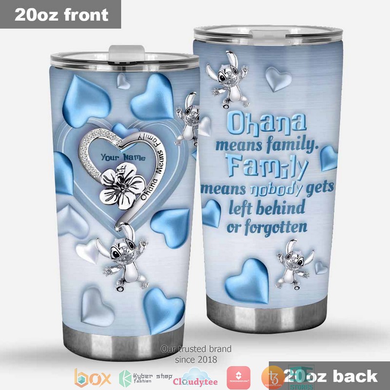 Personalized Stitch Ohana means family Tumbler