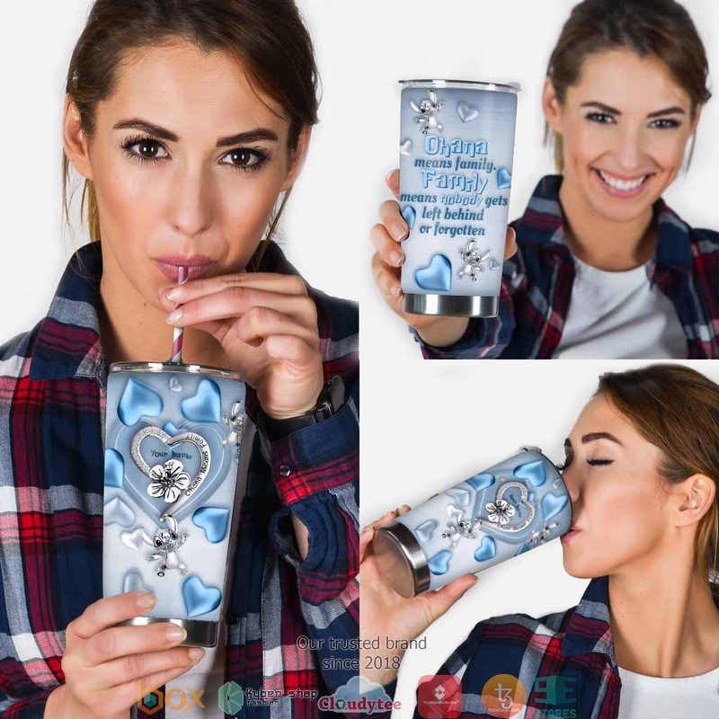 Personalized Stitch Ohana means family Tumbler 1 2