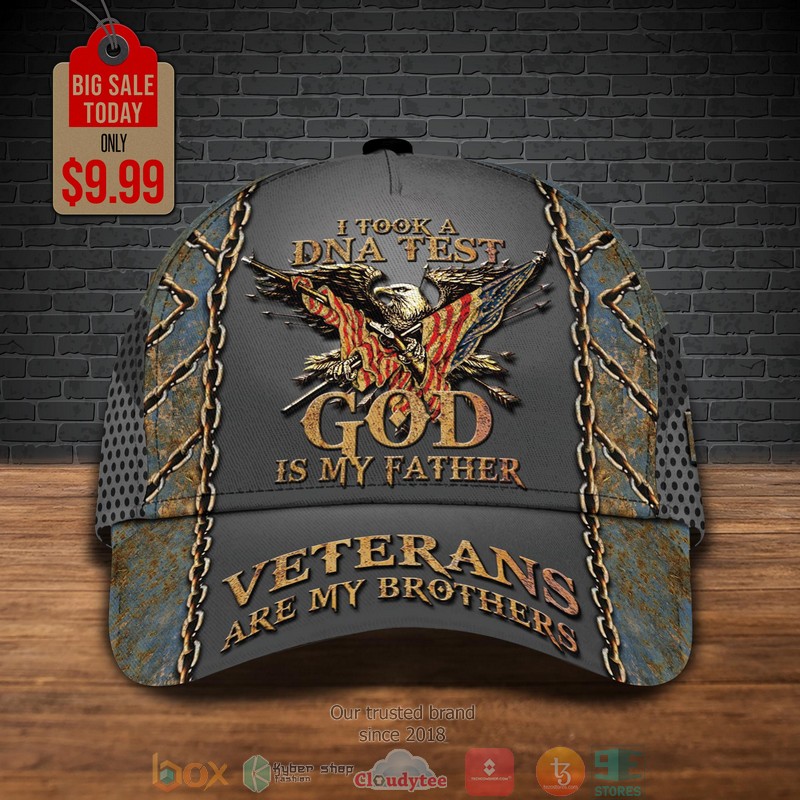 Personalized US Veteran I took DNA test God is my father Cap