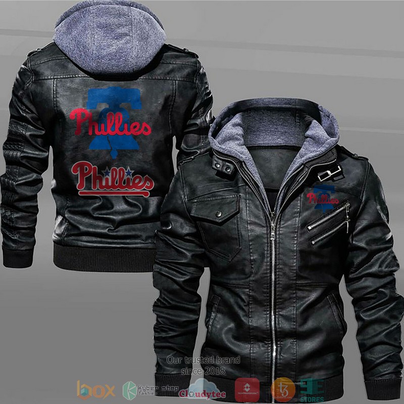 Philadelphia Phillies Black Brown Leather Jacket 4 Philadelphia Phillies Black Brown Leather Jacket