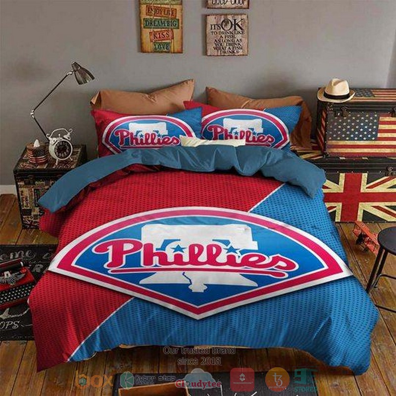 Philadelphia Phillies Mlb Red Blue Bedding Set