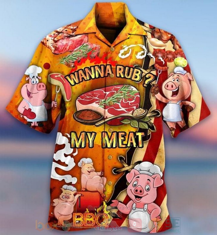 Pig Wanna Rub My Meat Short Sleeve Hawaiian Shirt