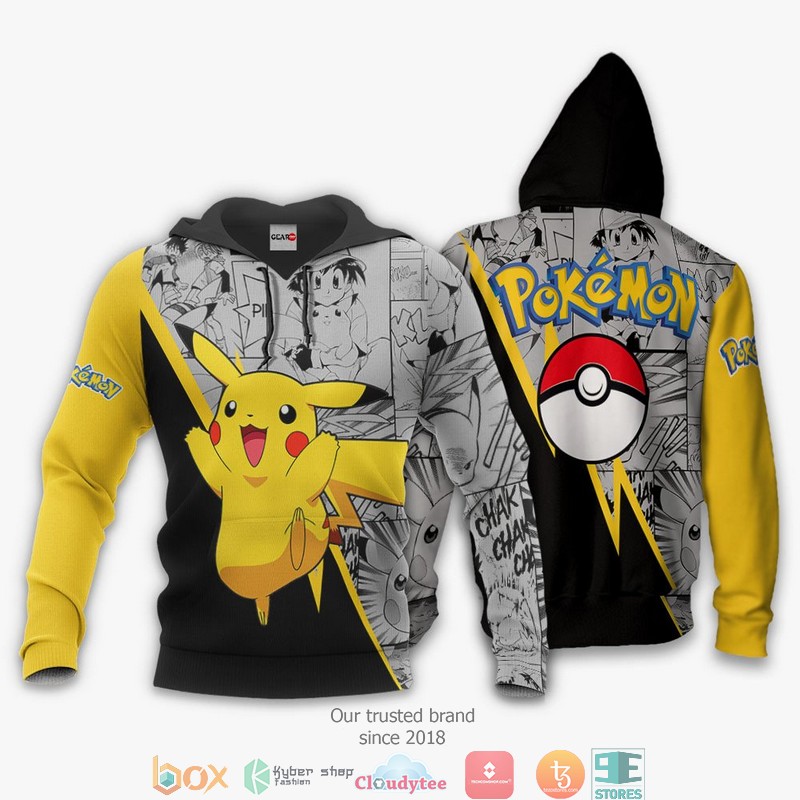 Pikachu Anime Mix Manga Pokemon Merch 3D Shirt, Bomber jacket 3 Pikachu Anime Mix Manga Pokemon Merch 3D Shirt Bomber jacket 1 2