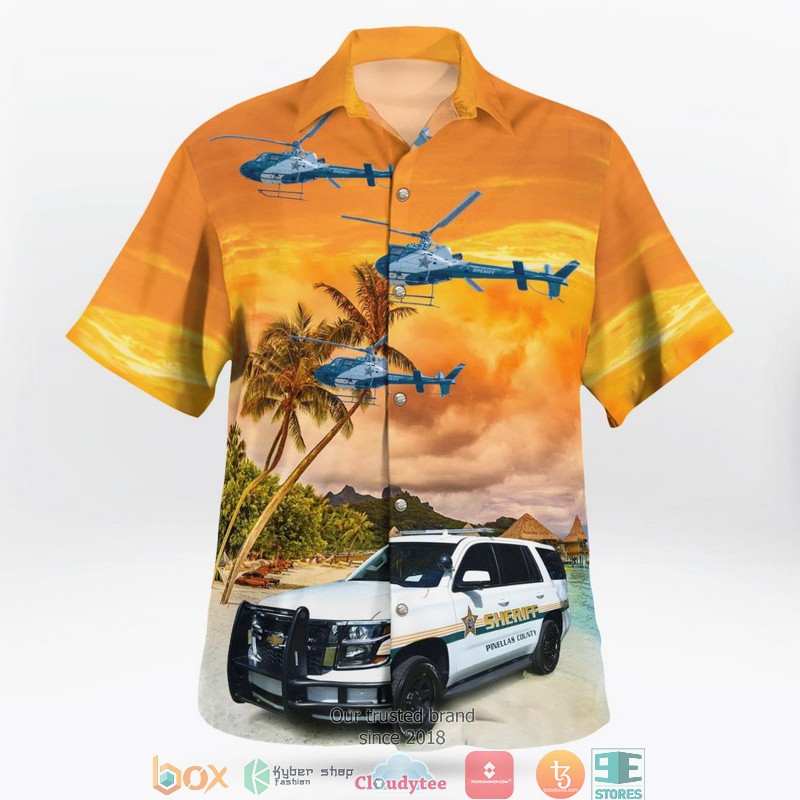 Pinellas County Florida Pinellas County Sheriff Office Chevy Tahoe And Helicopter Hawaiian Shirt word1