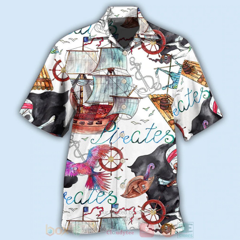 BEST Pirate Pattern 3D Aloha Shirt word1