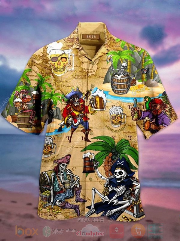 Pirates of the Caribbean Cartoon Short Sleeve Hawaiian Shirt